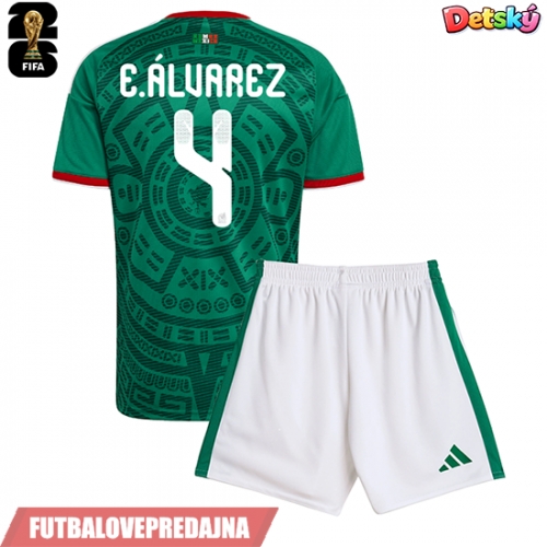 Lacne Dětský Futbalové dres Mexiko Edson Alvarez #4 MS 2026 Krátky Rukáv - Domáci (+ trenírky)